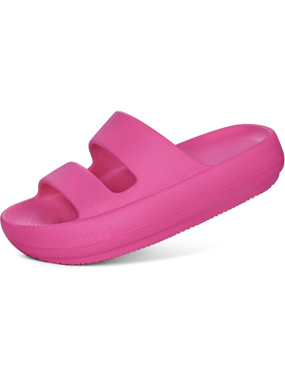 Women's Dark Pink with Arch Support Pillow Soft Slip on Sandals Lightweight